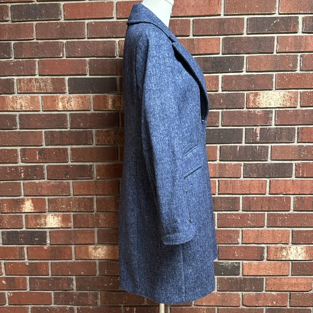 Sam Edelman Mini Herringbone Notch Collar Wool Blend Coat